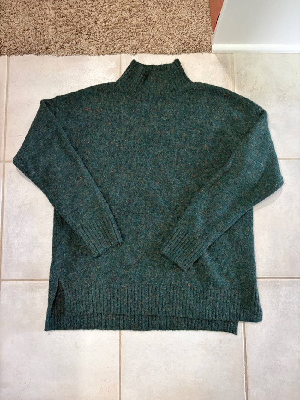 Well Worn Teal Green Turtleneck Sweater